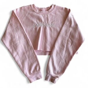 Dream Clothing “You are bad for my mental health” baby pink cropped sweatshirt
